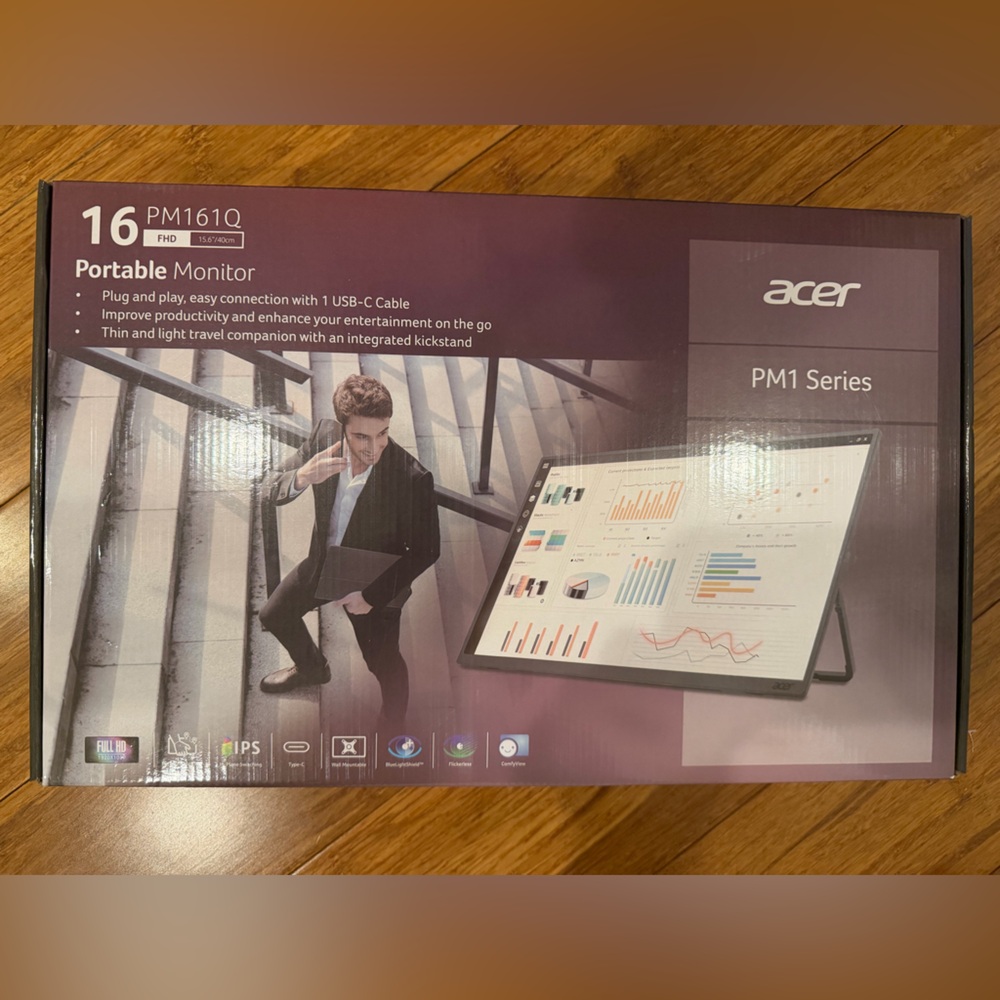 Acer Portable Monitor with USB-C - Black